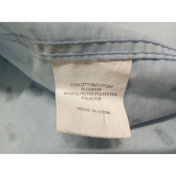 Molokai Surf Co Mens Blue Pineapple Graphic Button Down Shirt (Size Xxl) - Picture 4 of 4